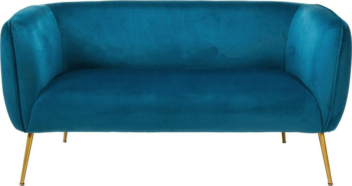 Lucca Sapphire Blue Velvet and Metal Sofa