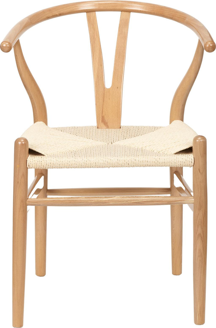 Quinn Natural Beech Wood and Natural Paper Rope Dining Chair