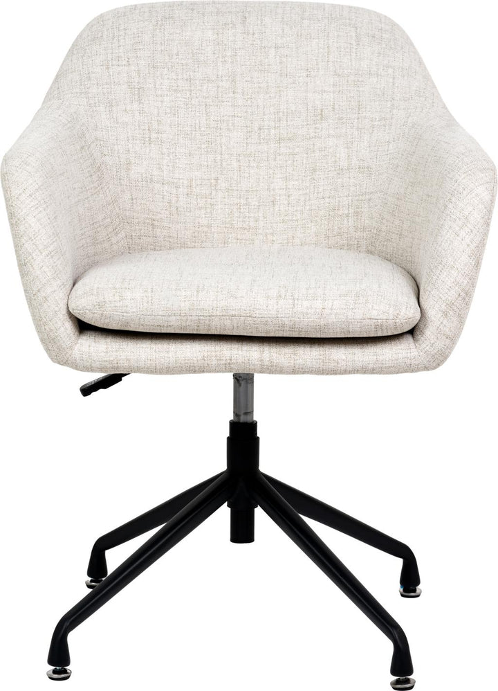 Rosolini Pebble Linen Mix and Black Metal Swivel Rise and Fall Chair