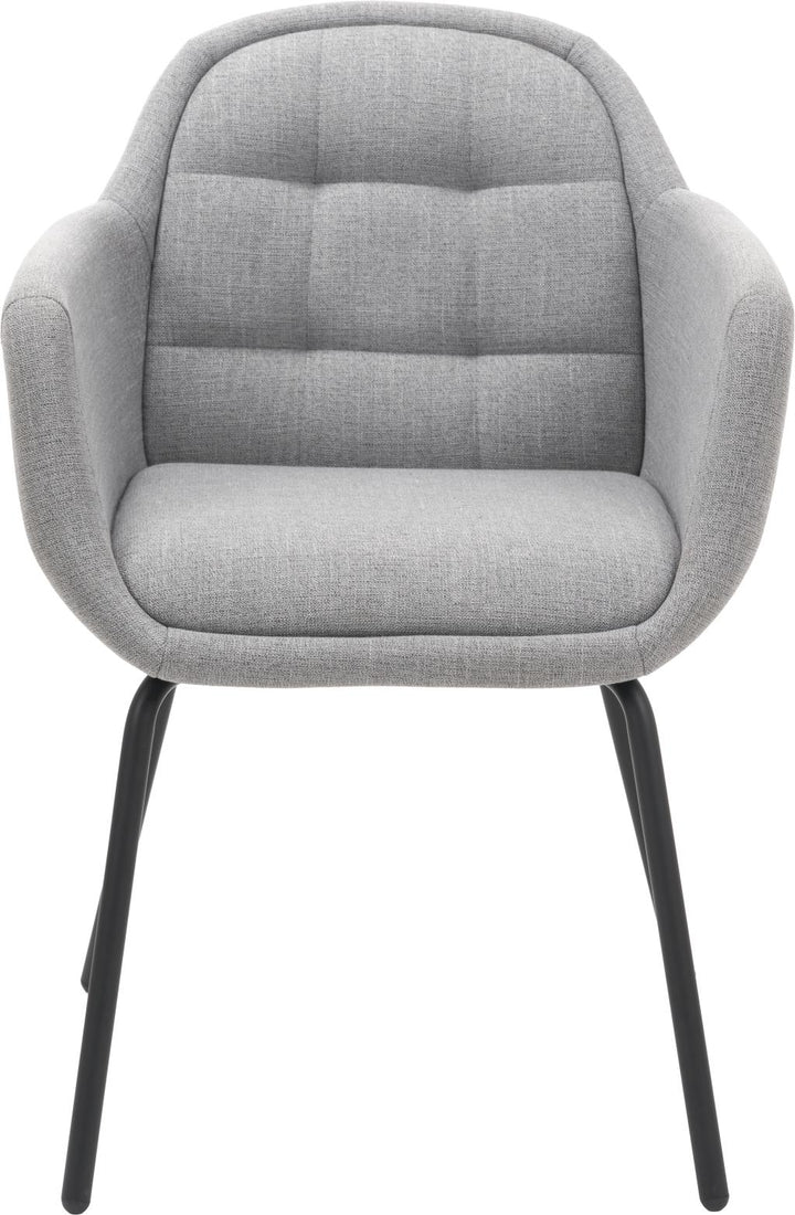 Alba Grey Linen Mix and Black Metal Carver Dining Chair