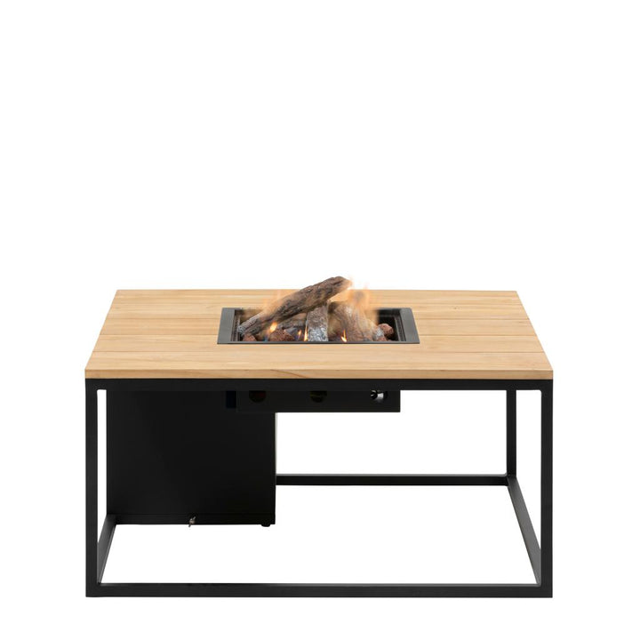 Cosiloft 100 Black and Teak Fire Pit Table