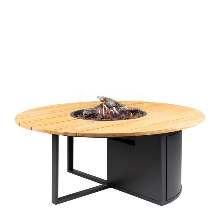 Cosiloft 120 Black and Teak Round Fire Pit