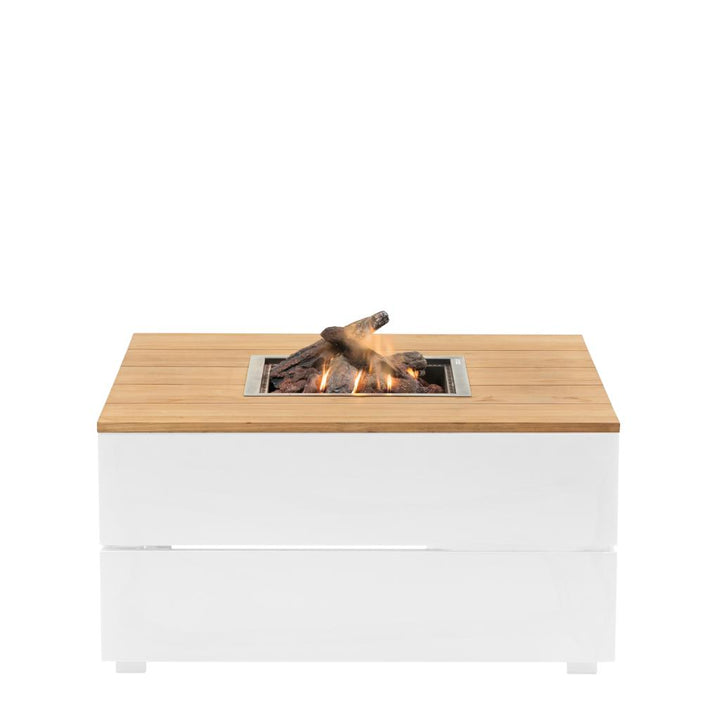 Cosipure 100 White and Teak Square Fire Pit