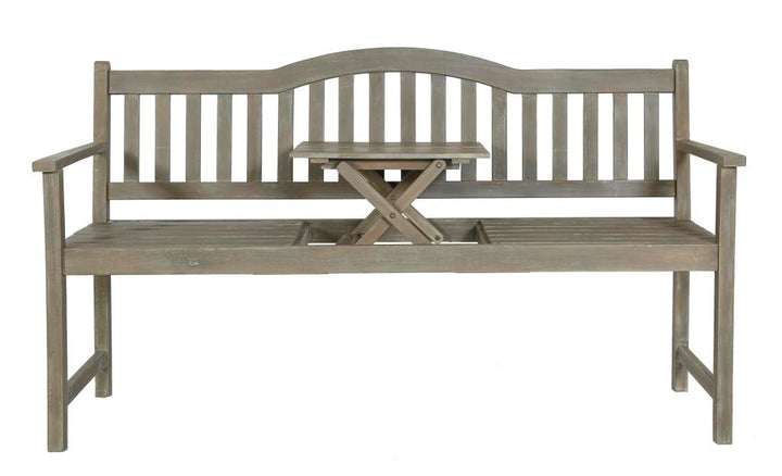 Richmond Antique Grey Outdoor Bench with Pop Up Table