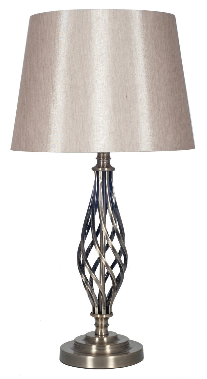 Jenna Silver Metal Twist Detail Table Lamp