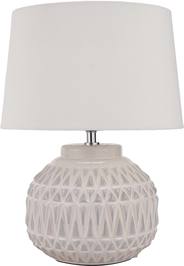 Anneli Warm White Aztec Texture Ceramic Table Lamp