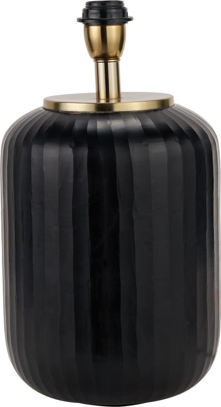 Eva Matt Black Cold Cut Stripe Glass Table Lamp Base