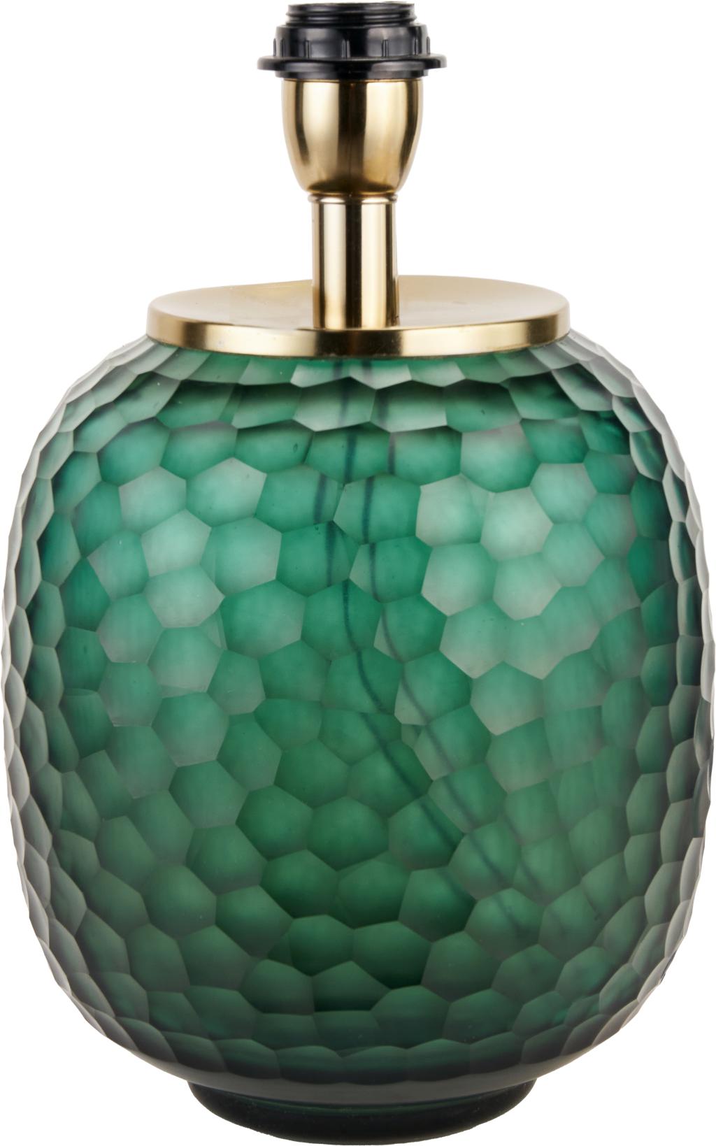 Camila Green Cold Cut Textured Glass Table Lamp Base