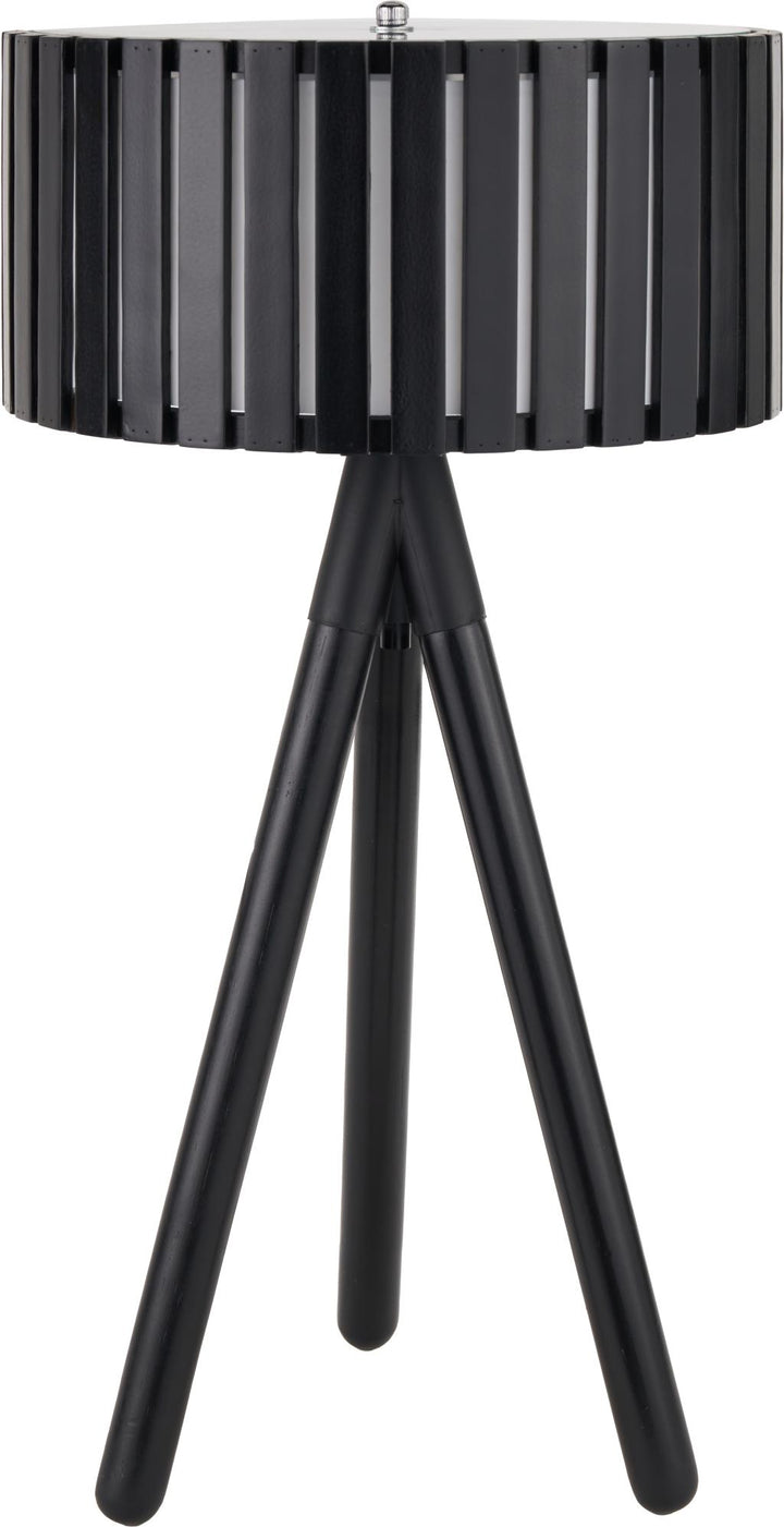 Rabanne Slatted Black Wood Tripod Table Lamp