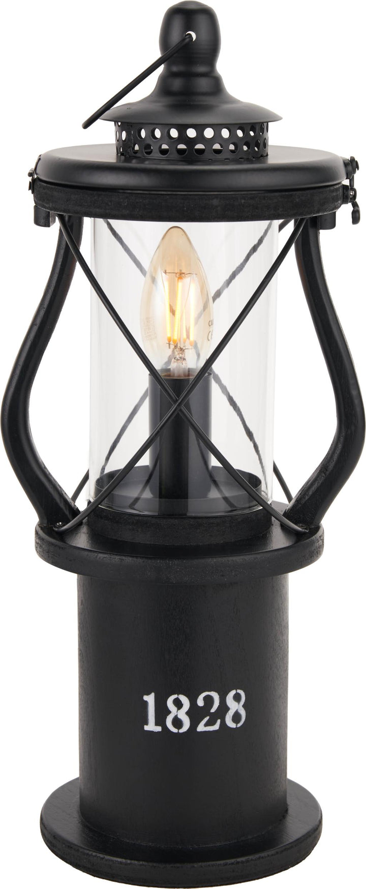 Gibson Black Wood Lantern Table Lamp