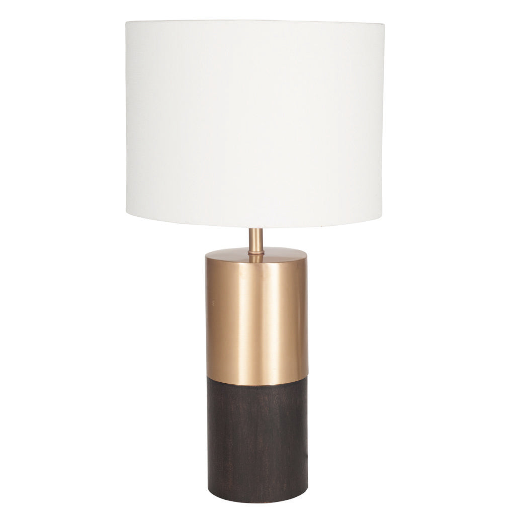 Etosha Dark Wood and Gold Metal Table Lamp