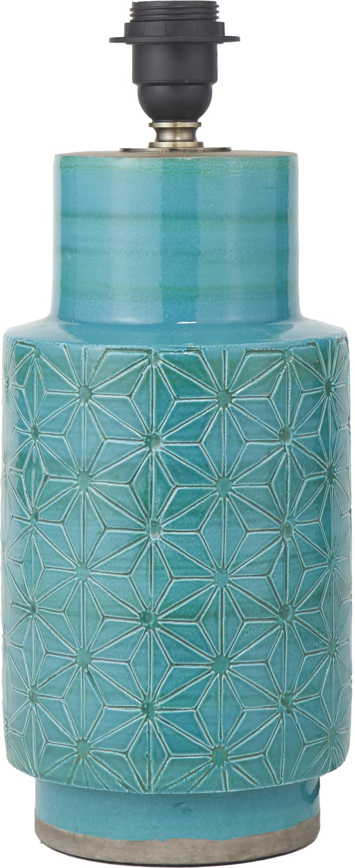 Sidra Aquamarine Stoneware Etch Detail Table Lamp Base