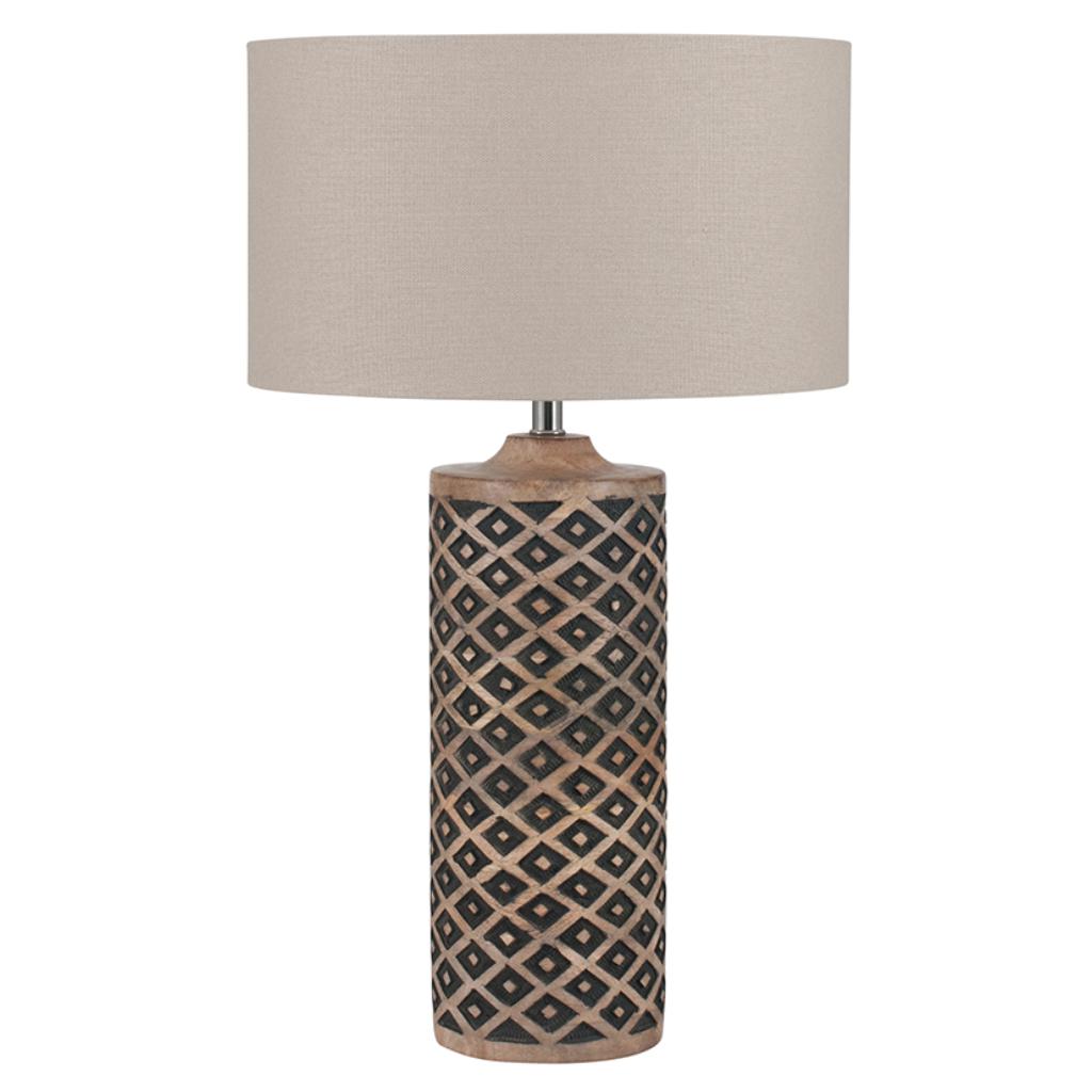 Orissa Tall Wooden Diamond Table Lamp