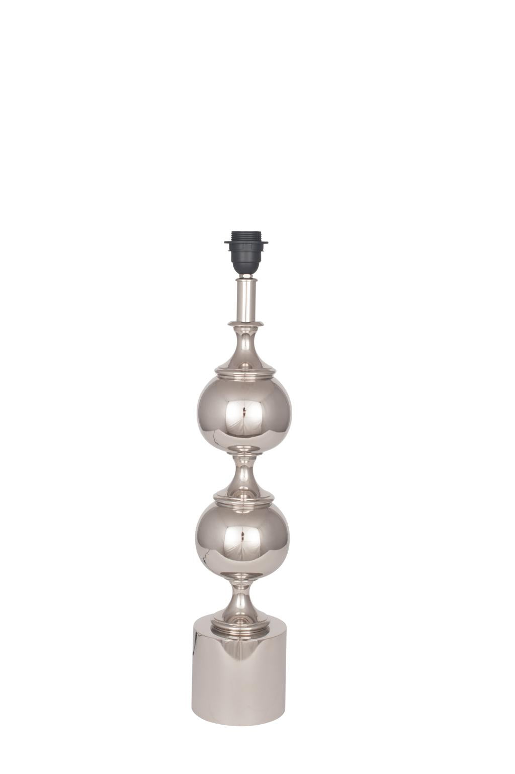 Asilah Silver Aluminium Tall Footed Table Lamp Base