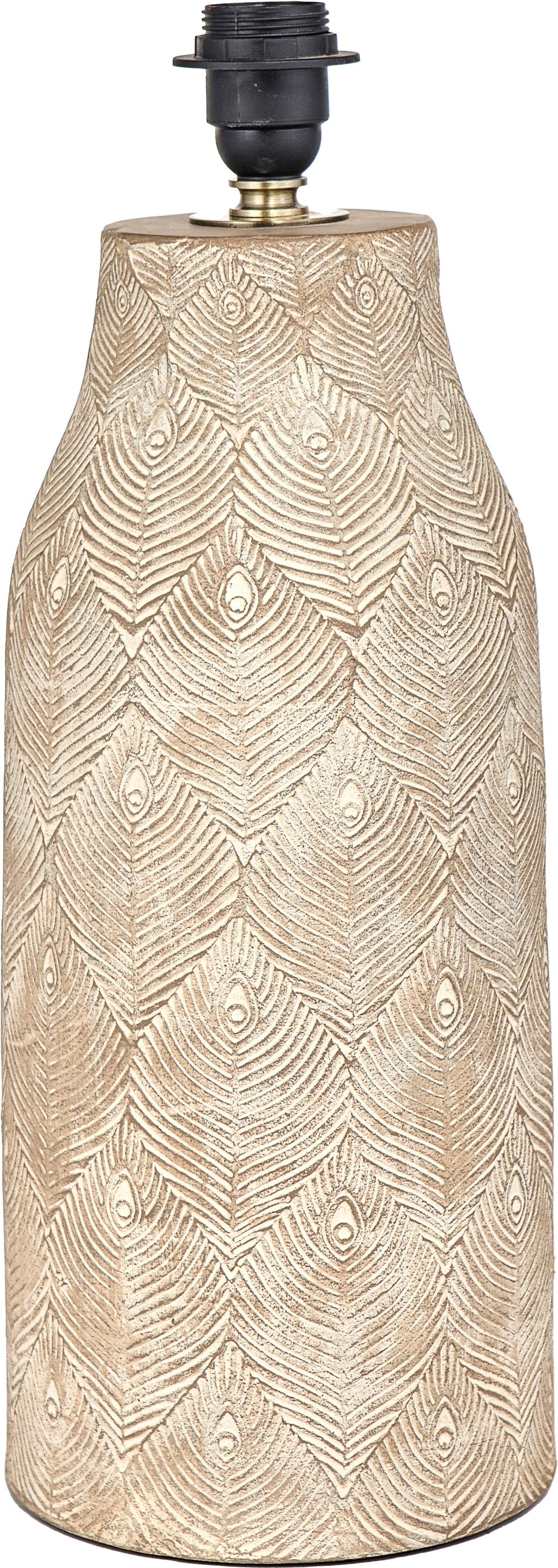 Palawan Stone Grey Feather Stoneware Table Lamp Base