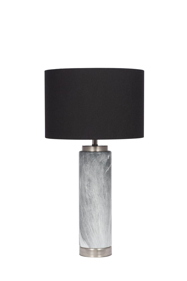 Carrara Grey Marble Effect Ceramic Tall Table Lamp