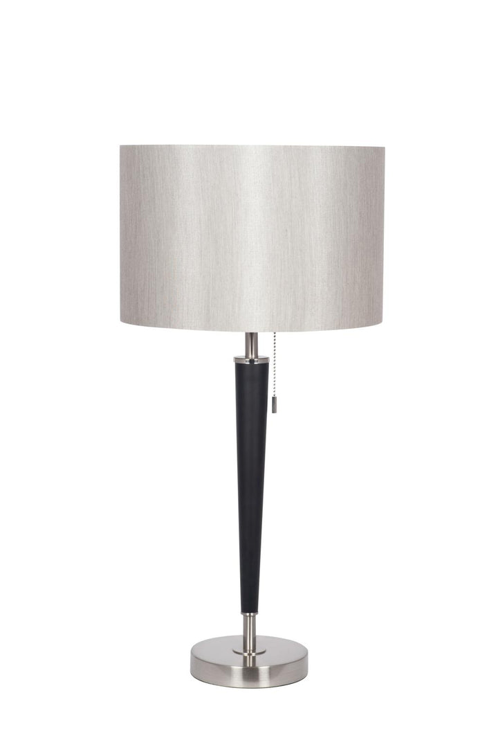 Lowry Brushed Silver and Matt Black Metal Table Lamp