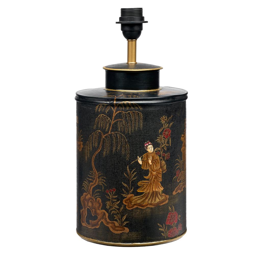 Landscape Black Hand Painted Metal Table Lamp Base