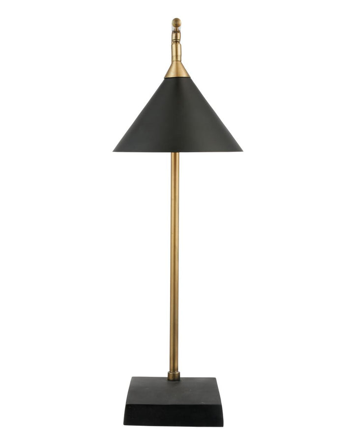 Zeta Matt Black and Antique Brass Table Lamp