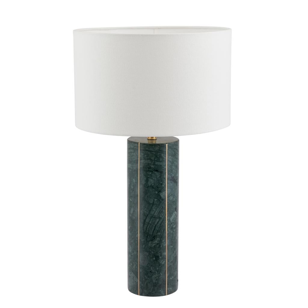 Venetia Green Marble and Gold Metal Tall Table Lamp