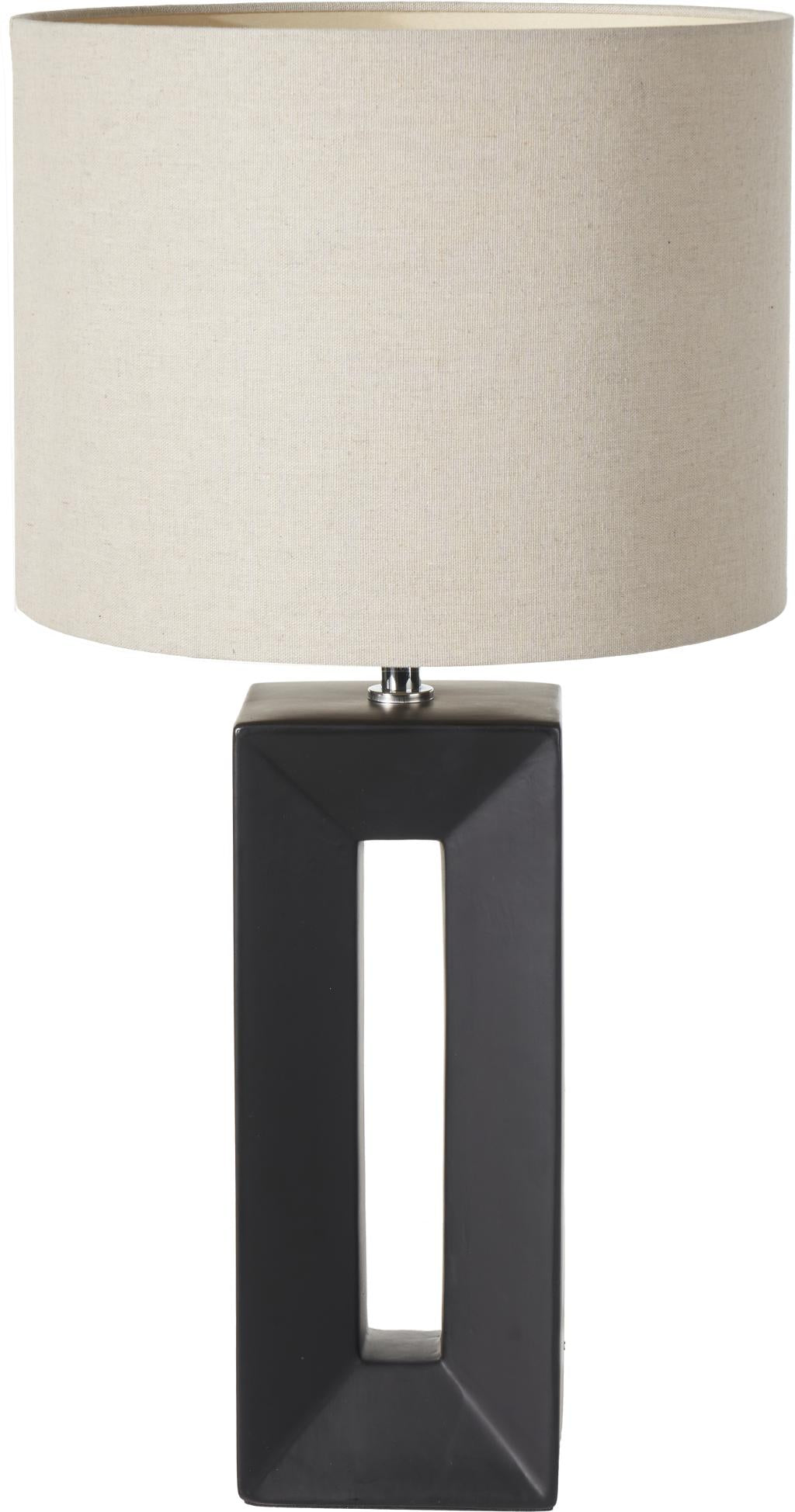 Block Black Ceramic Tall Table Lamp