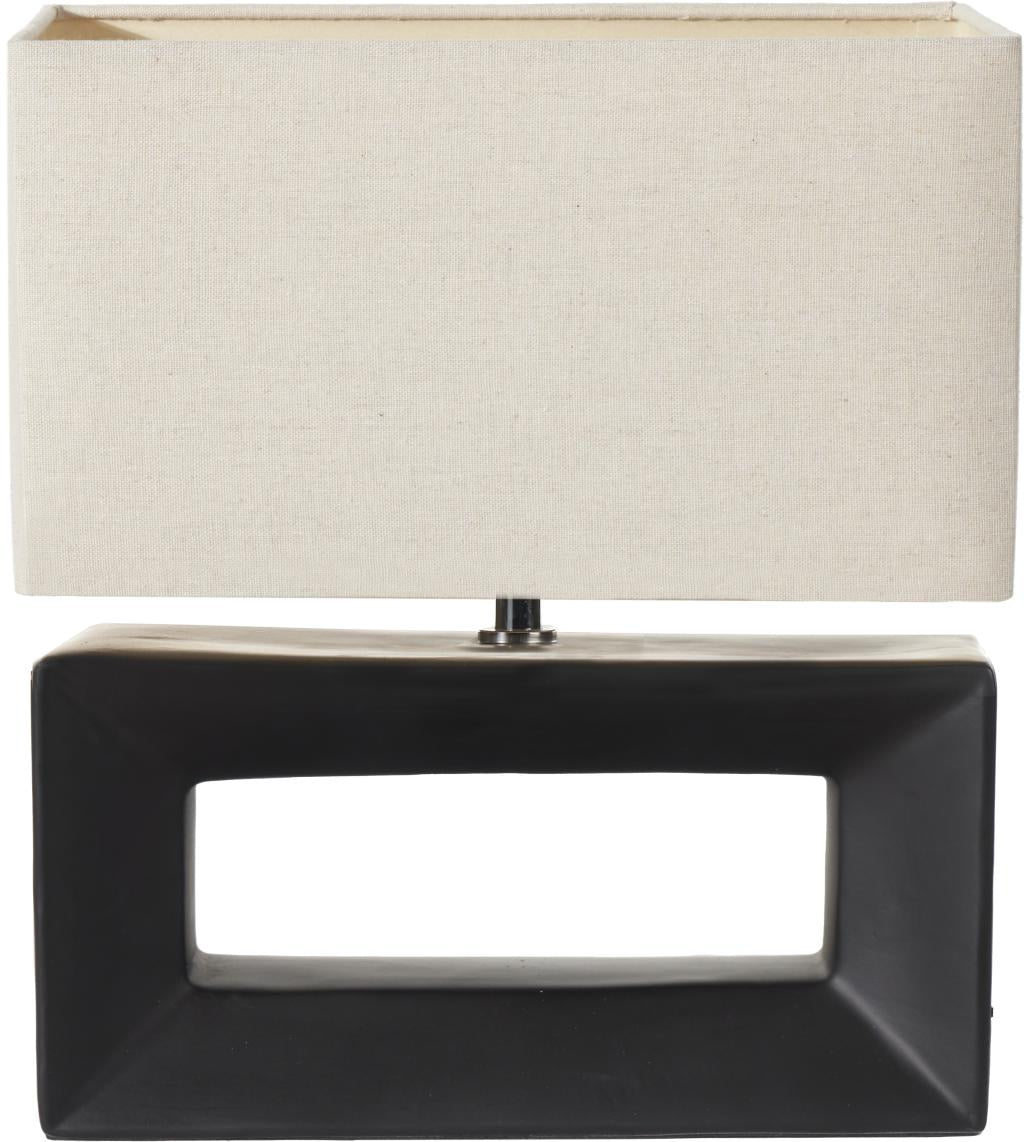 Block Black Ceramic Rectangular Table Lamp