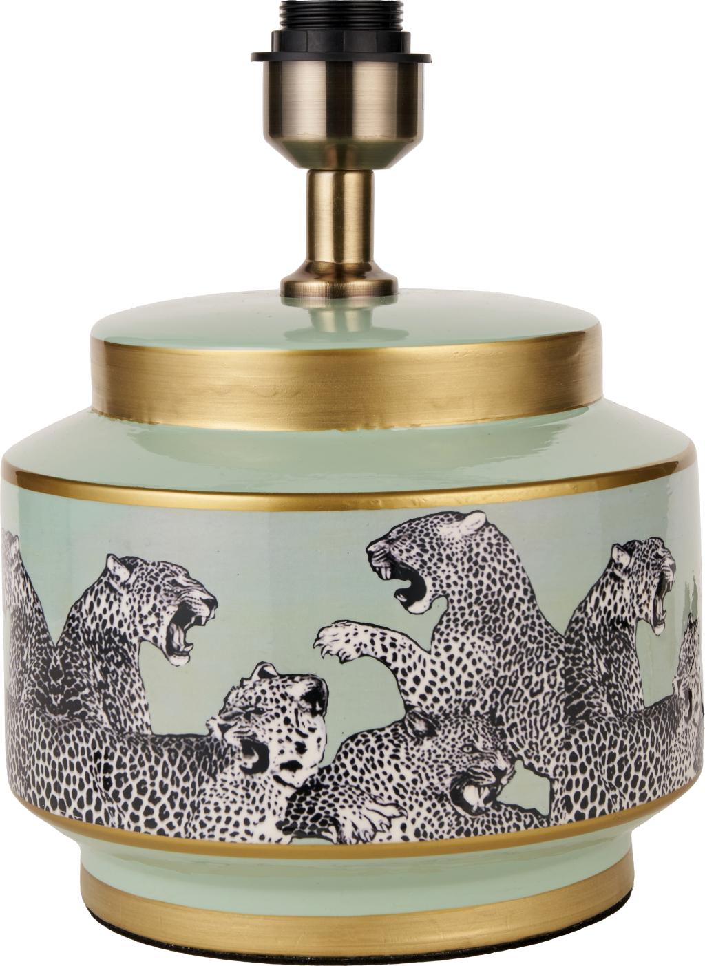 Saskia Sage Cheetah Ceramic Table Lamp Base