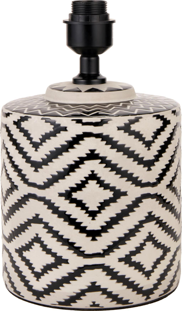 Chirala Black and White Ikat Ceramic Table Lamp Base