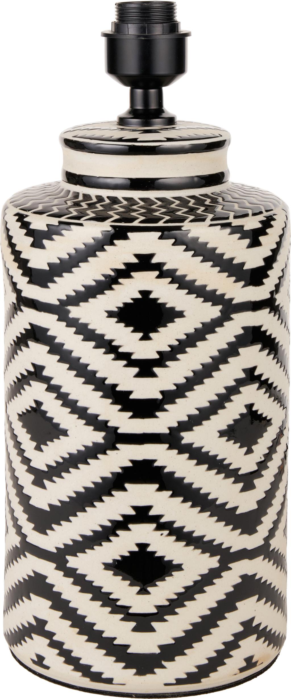 Chirala Black and White Tall Ikat Ceramic Table Lamp Base