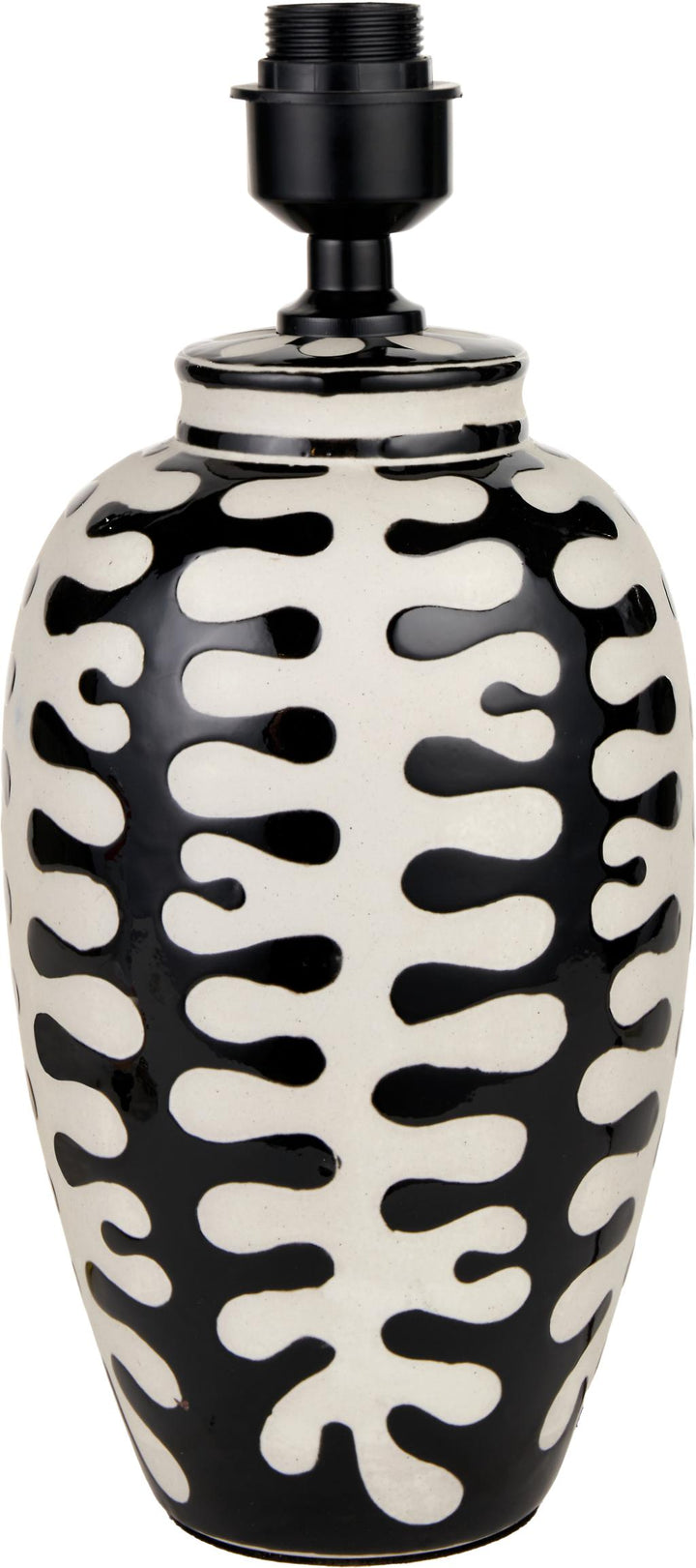 Elkorn Black and White Tall Coral Ceramic Table Lamp Base