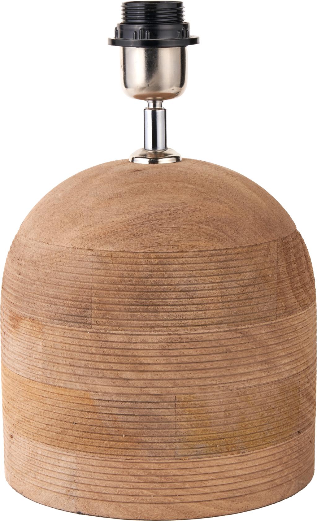 Nelu Natural Engraved Wood Dome Table Lamp Base