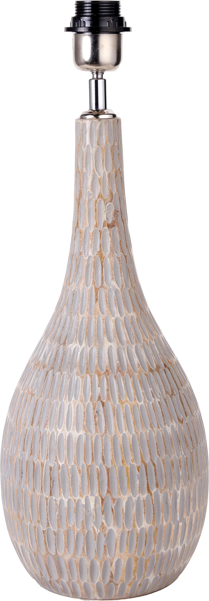 Ioan Grey Engraved Wood Bottle Table Lamp Base