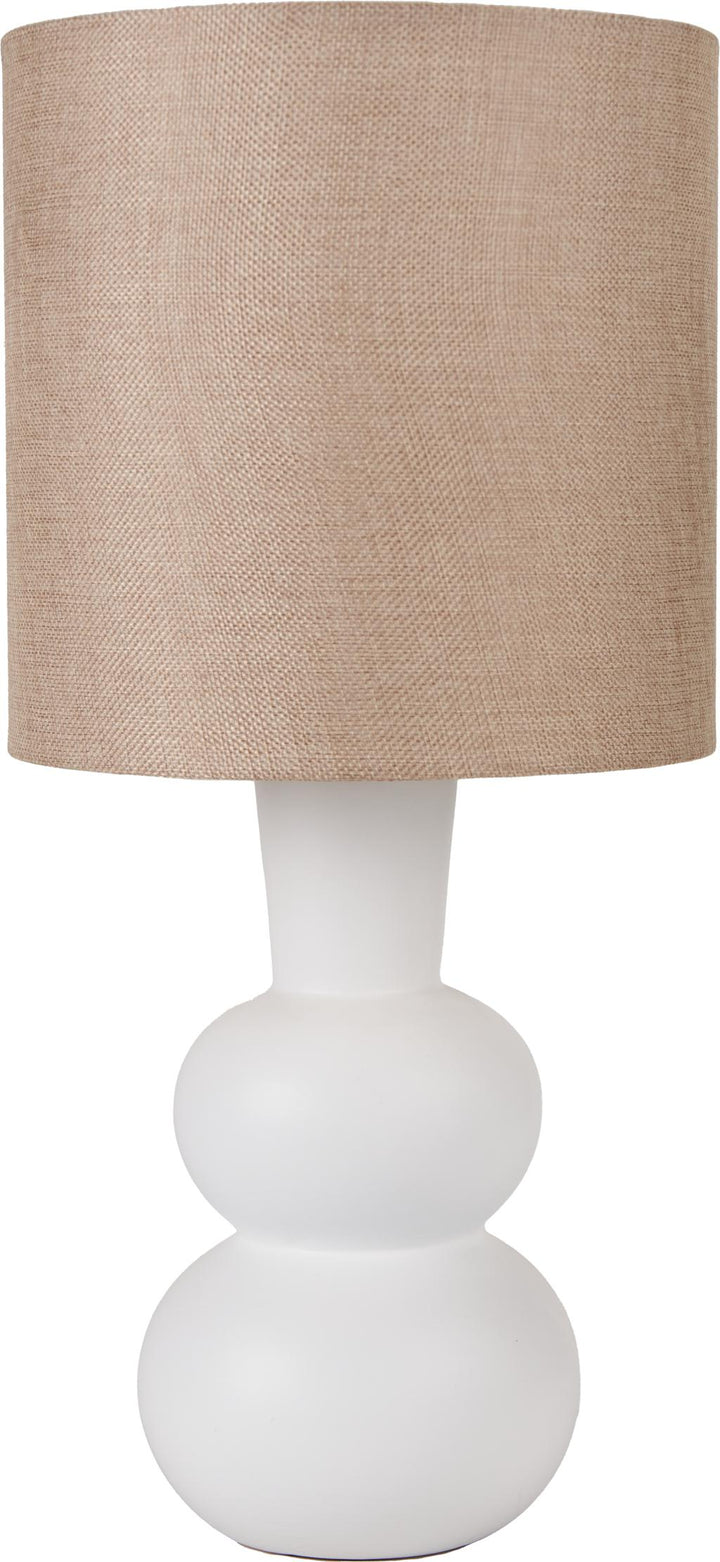 Aaliyah  White Curved Bottle Ceramic Table Lamp