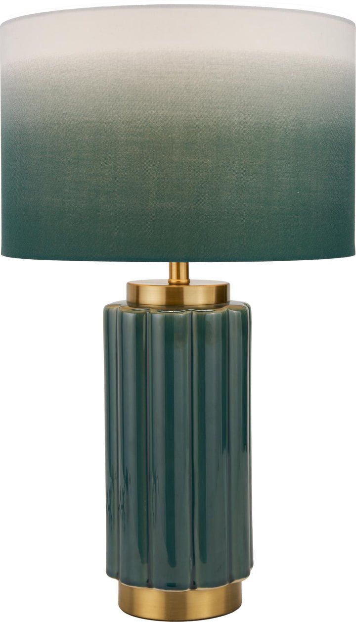 Lushan Green Scalloped Ceramic Table Lamp