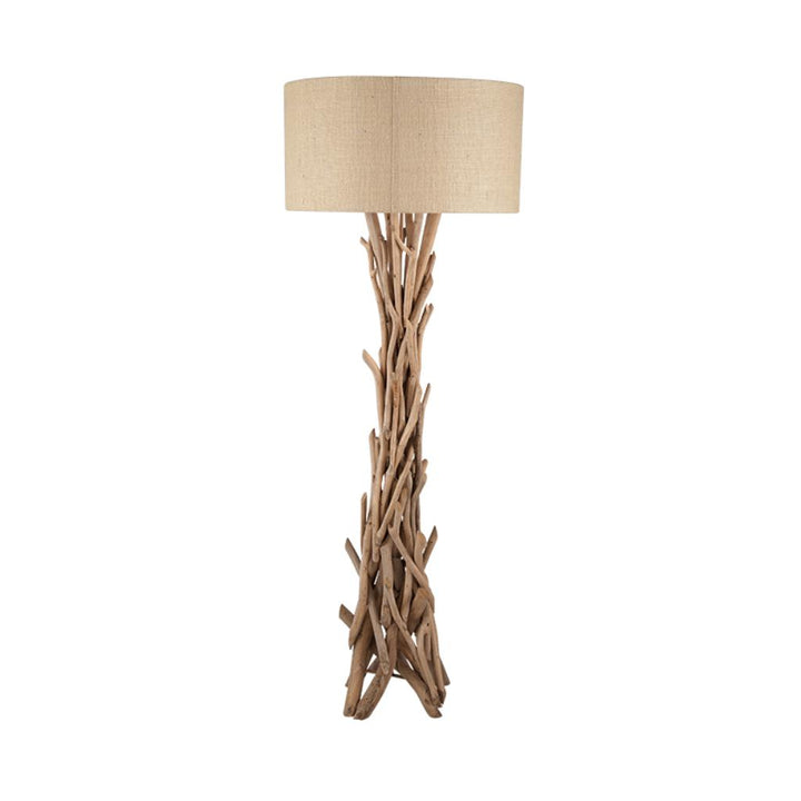 Derna Driftwood Floor Lamp with Natural Jute Shade