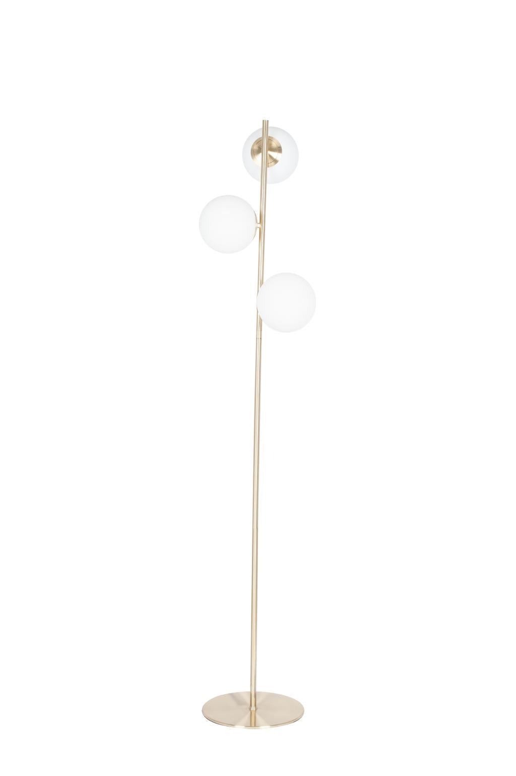 Asterope White Orb and Gold Metal Floor Lamp