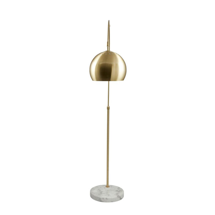 Feliciani Brushed Brass Metal and White Marble Floor Lamp