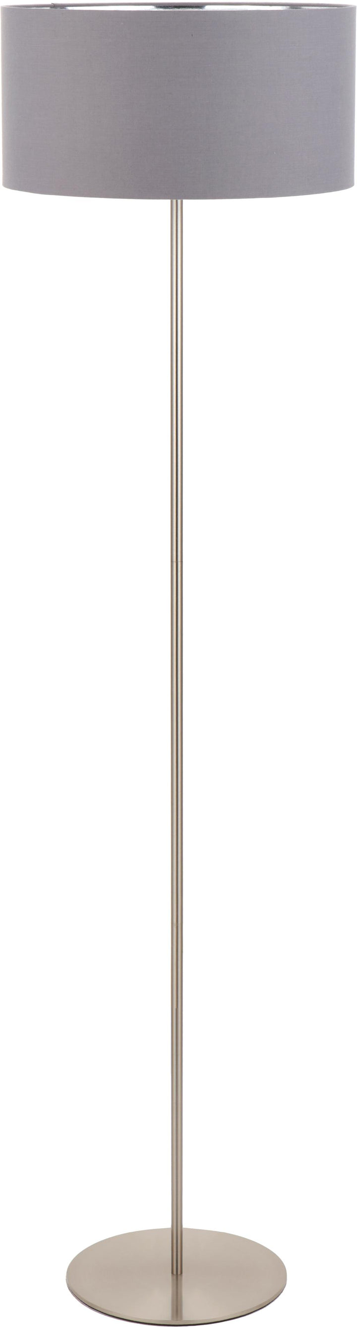 Elin Brushed Silver and Steel Grey Floor Lamp