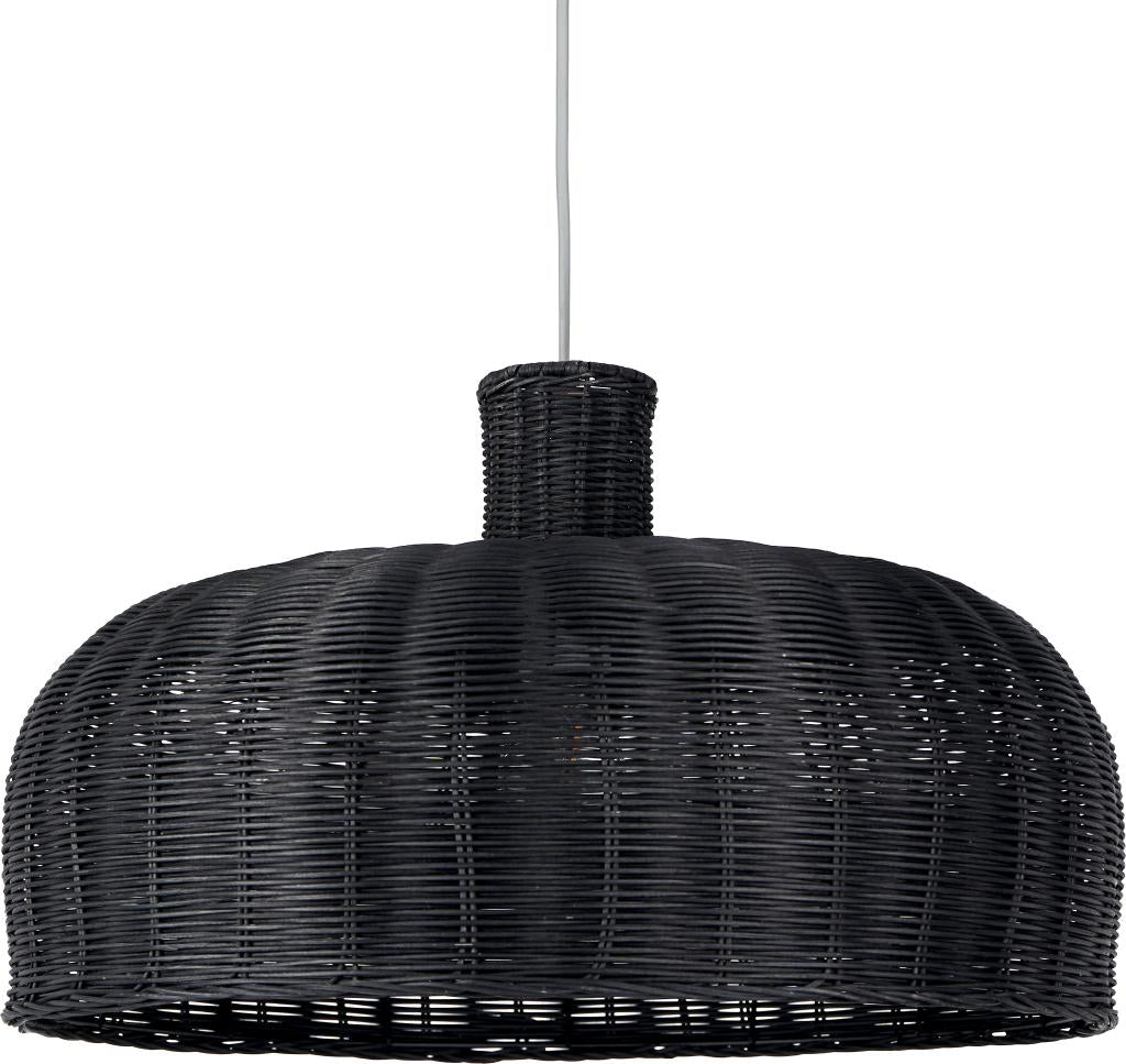 Caswell Black Rattan Dome Pendant