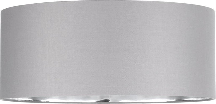 Elin 55cm Steel Grey Poly Cotton and Silver Lining Cylinder Shade