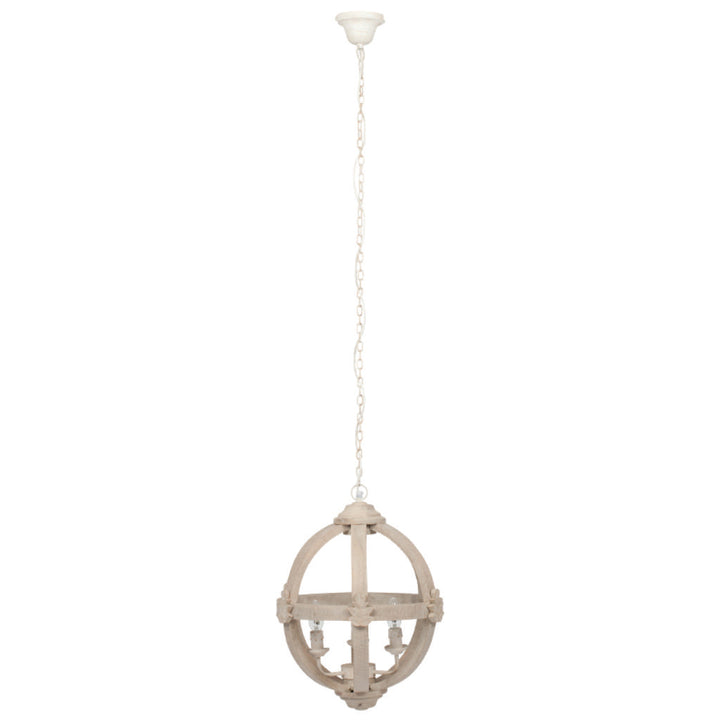 Javier Small Round Wooden Electrified Pendant