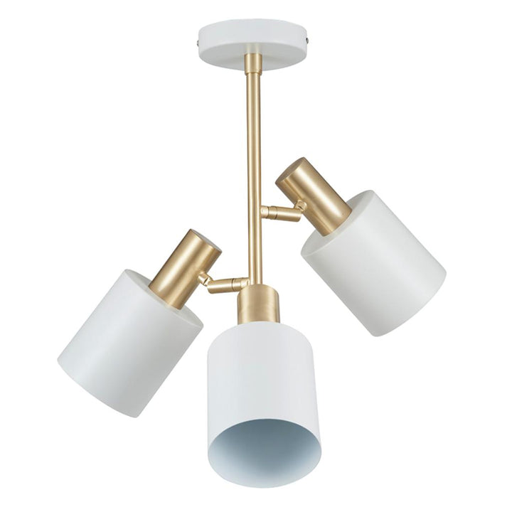 Biba White and Brass 3 Light Electrified Pendant