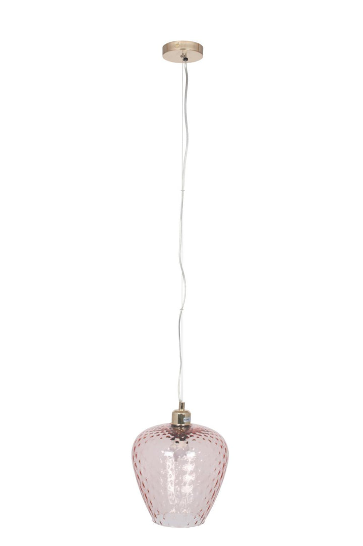 Almada Textured Rose Coloured Glass Electrified Pendant