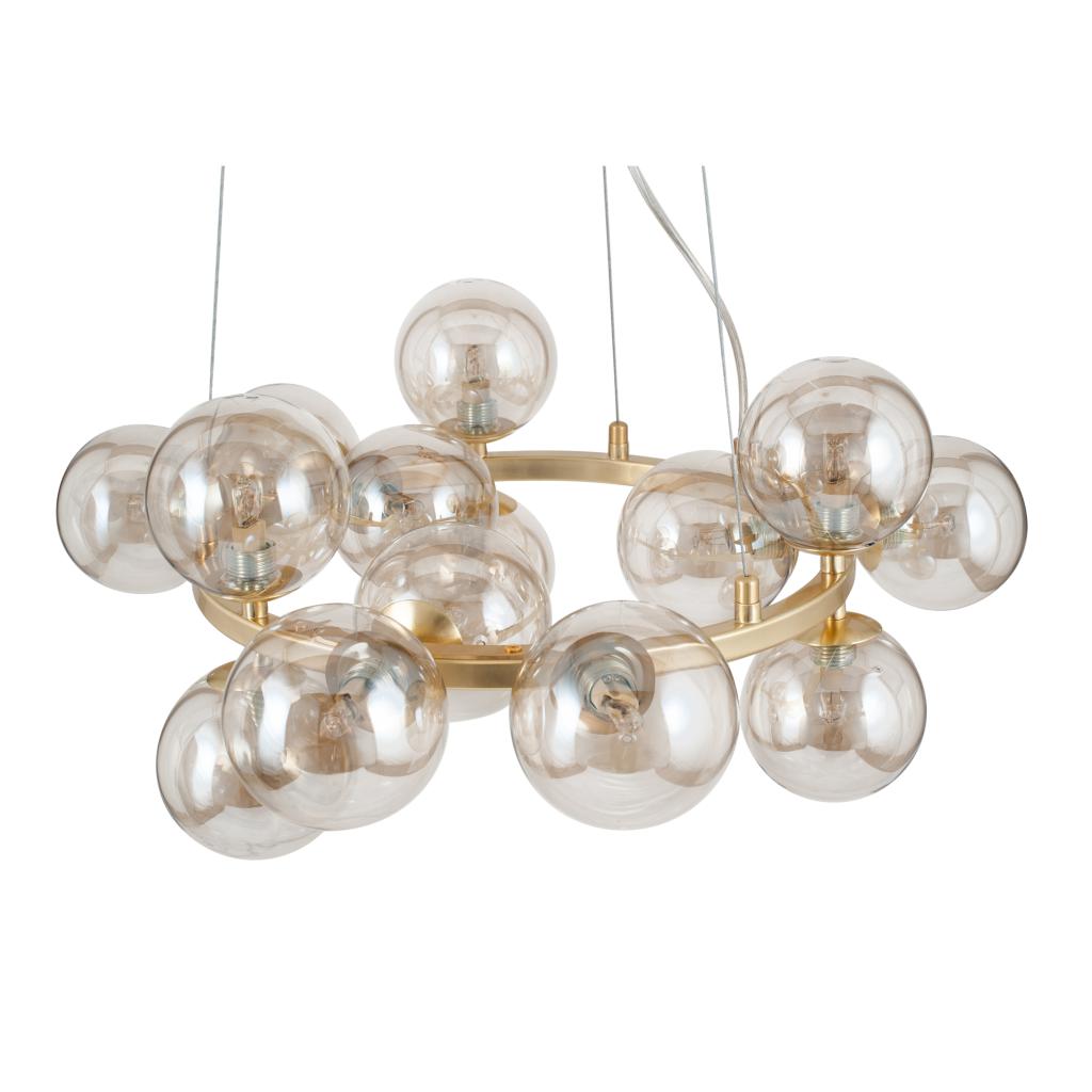 Vecchio Lustre Glass Ball and Gold Metal Pendant