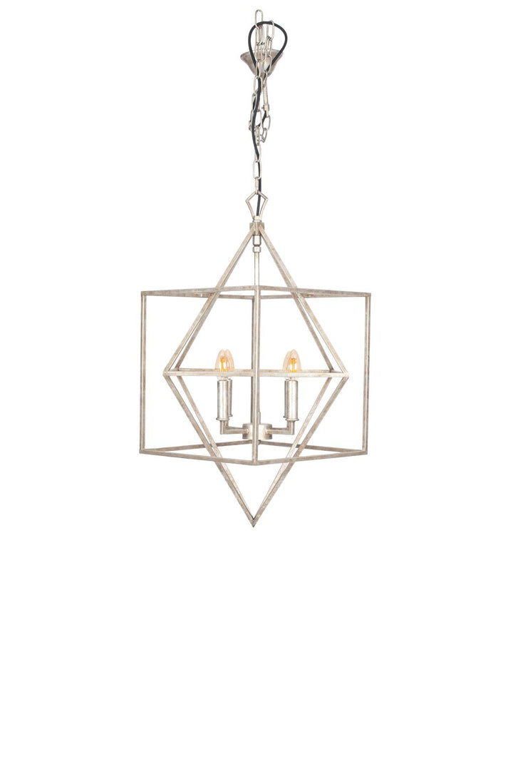 Sirius Antique Silver Metal Multi Arm Cube Pendant