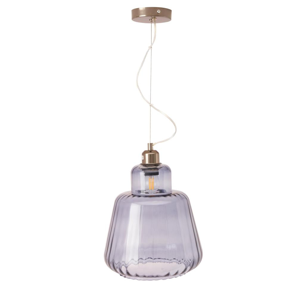 Porto Grey Optic Glass Tapered Pendant