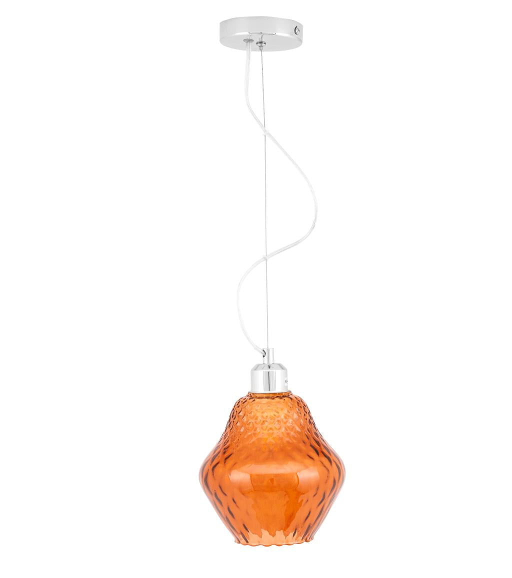 Lisbon Orange Optic Diamond Glass Pendant