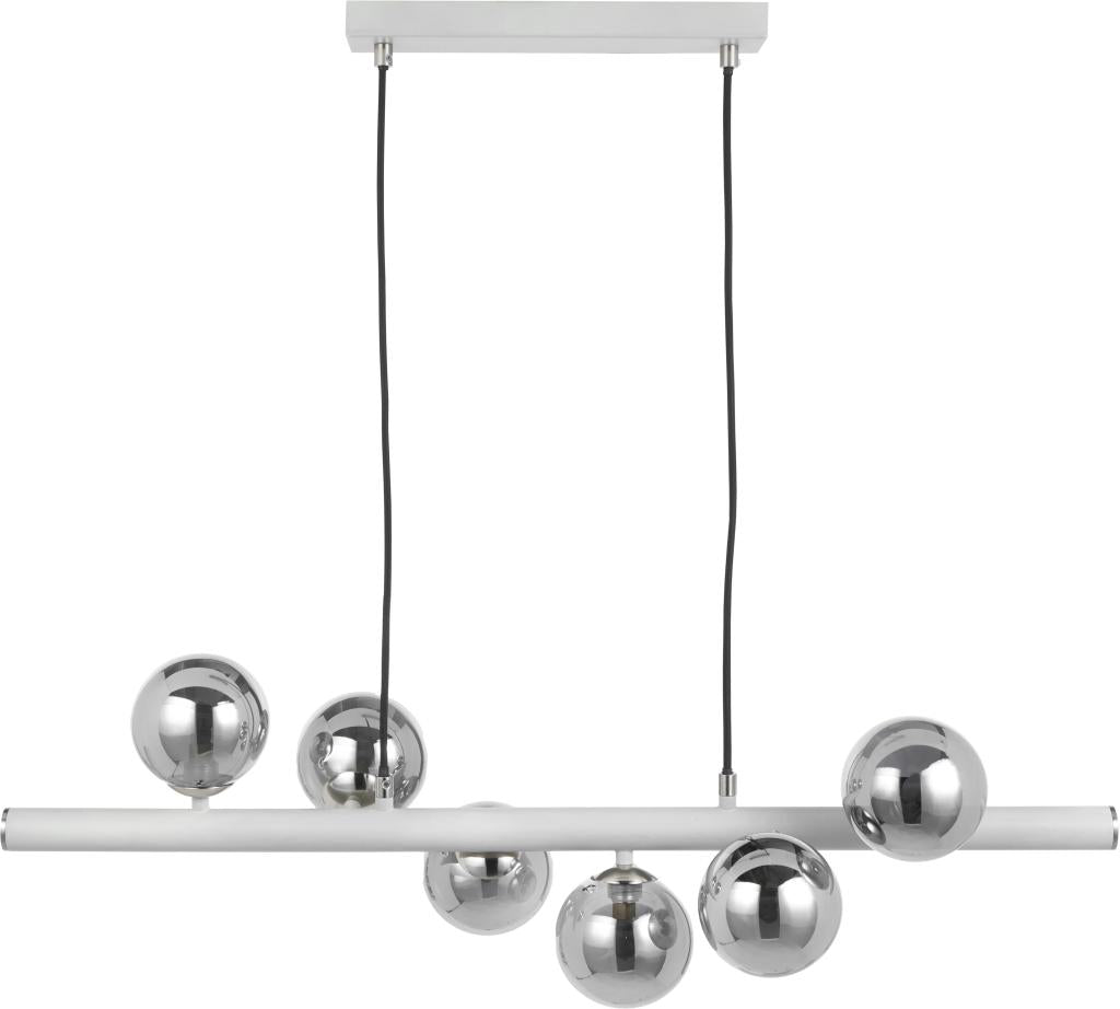 Blair Smoke Glass Ball and Grey Metal Bar Pendant