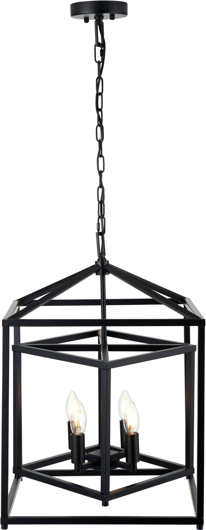 Anis Black Metal 4 Light Cube Pendant