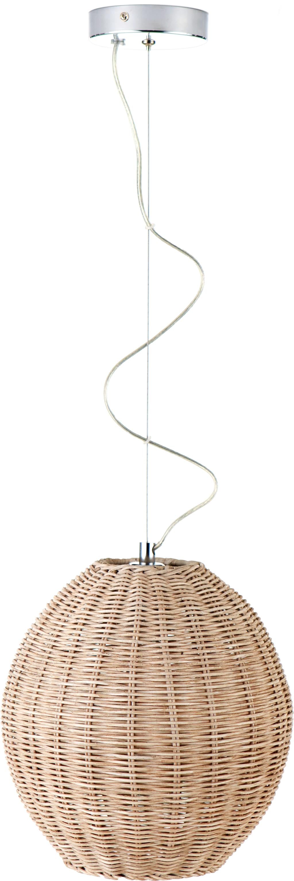 Raffles Large Rattan Cream Wash Pendant